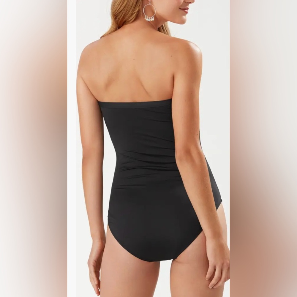 Tommy Bahama, Pearl Shirred Bandeau One-Piece Swimsuit - Picture 2 of 3